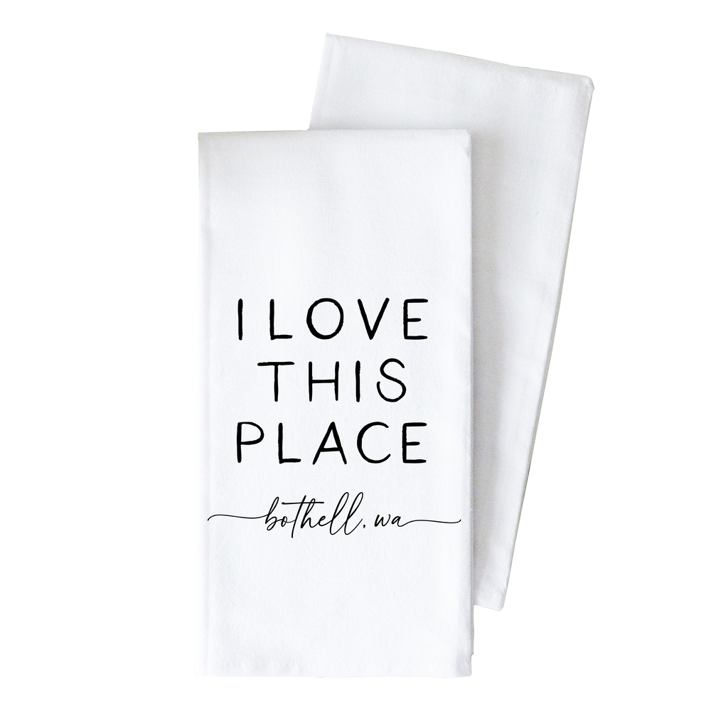 I Love This Place Tea Towel | Natural