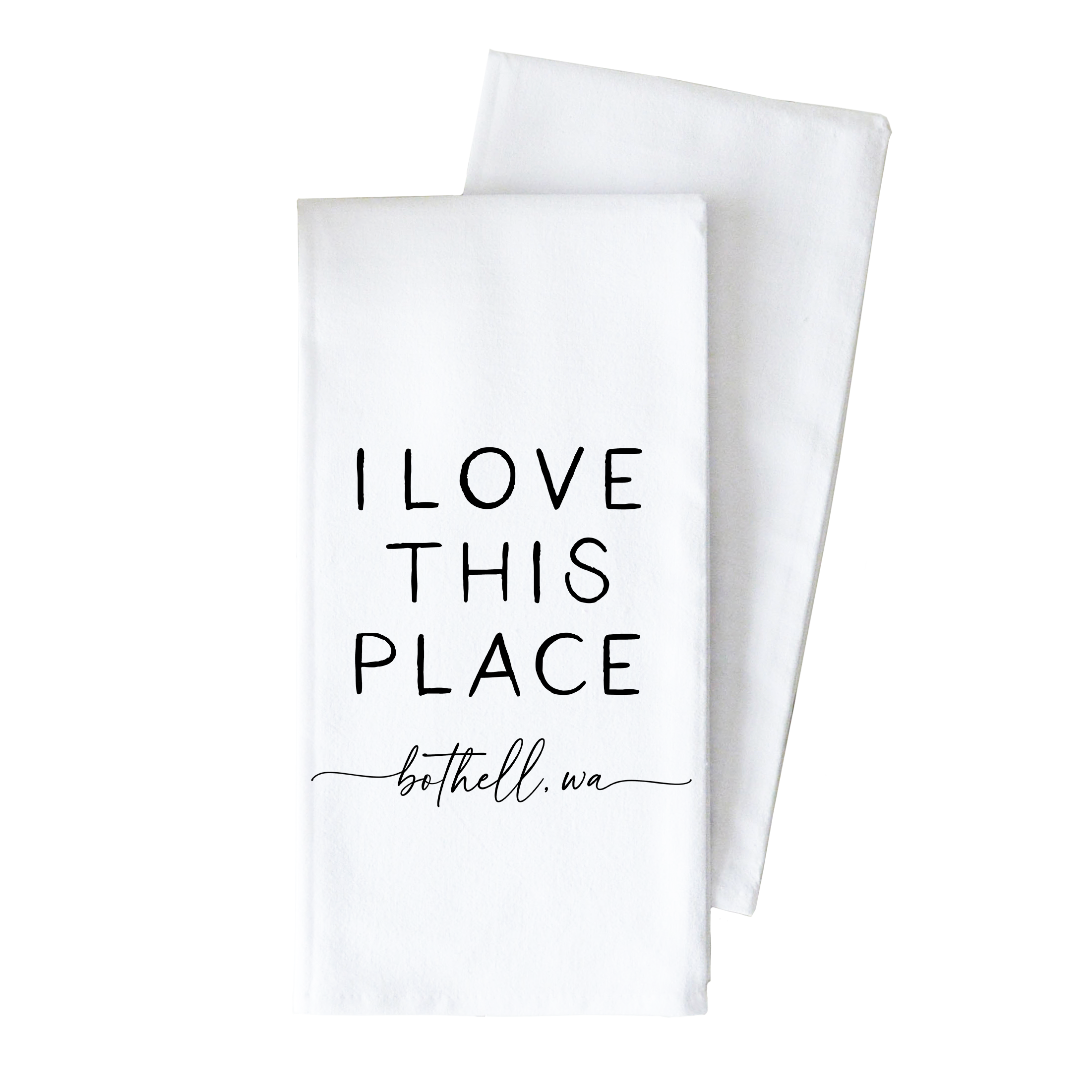 I Love This Place Tea Towel | Natural