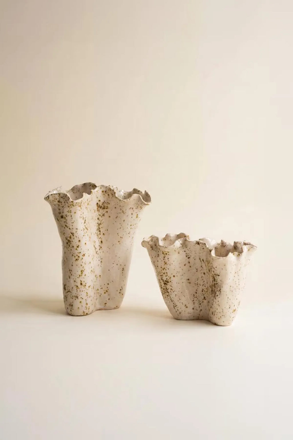 Ceramic Rustic Edge Speckle Vase