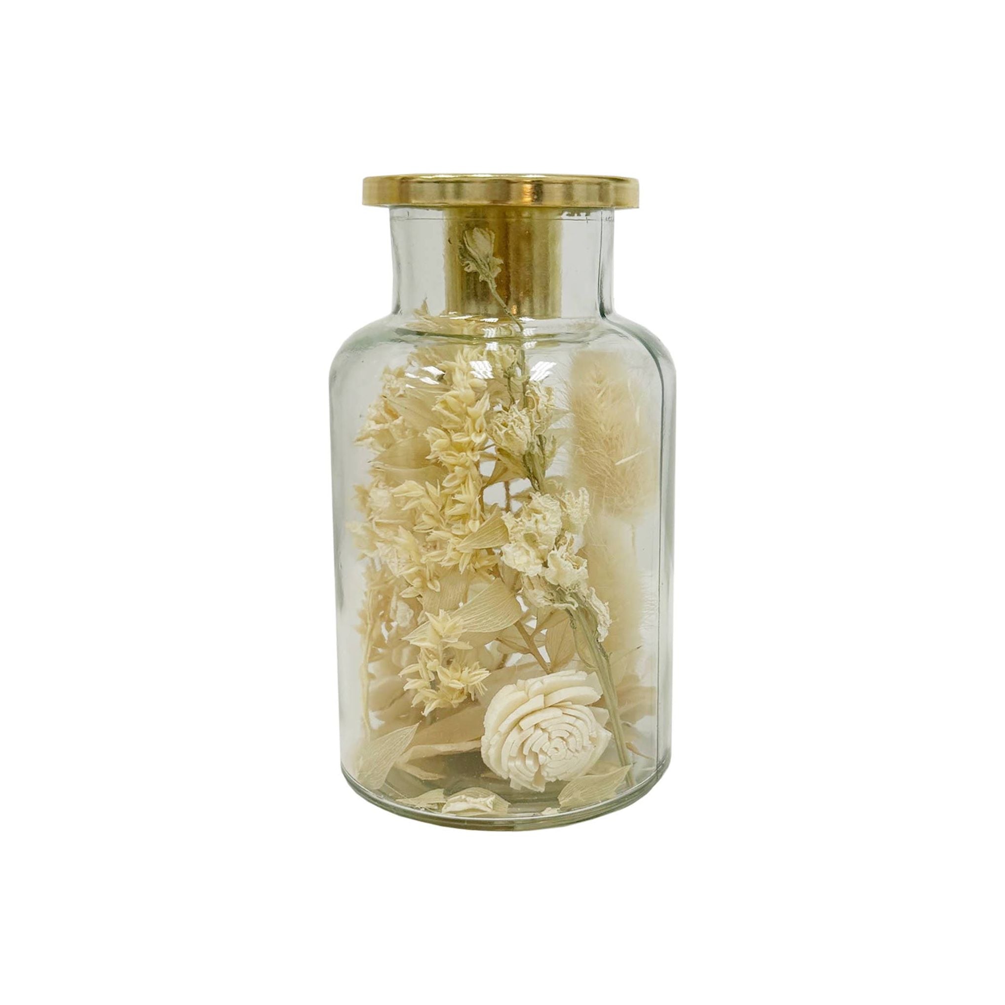 Botanical Taper Candle Holder: Stout Shape | White Blossoms