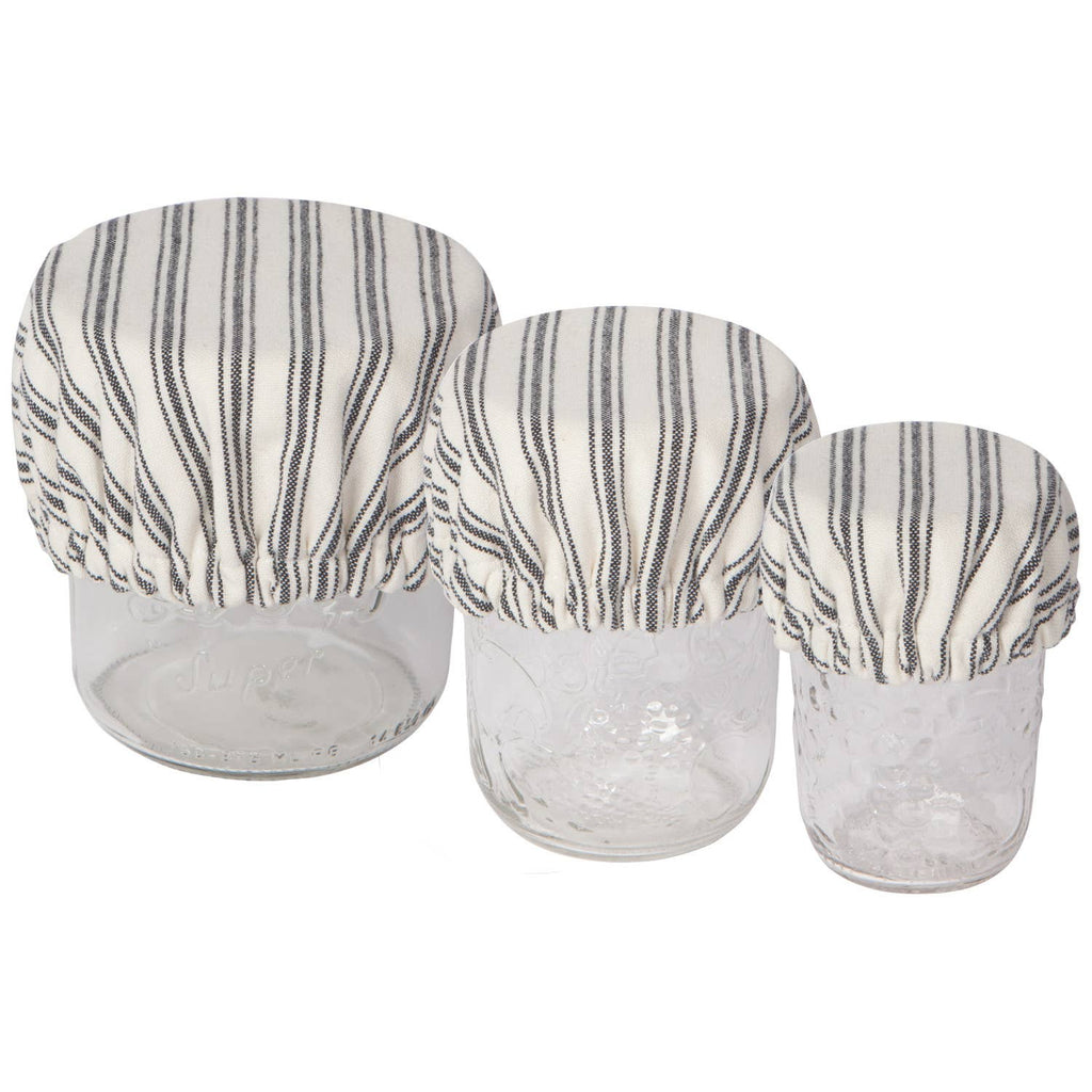 S/3 Ticking Stripe Reusable Bowl Covers