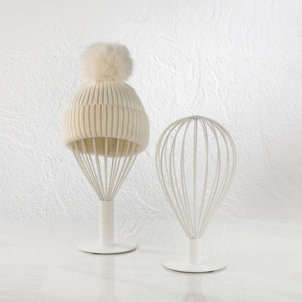S/2 Balloon Wire Hat Stands | Gold