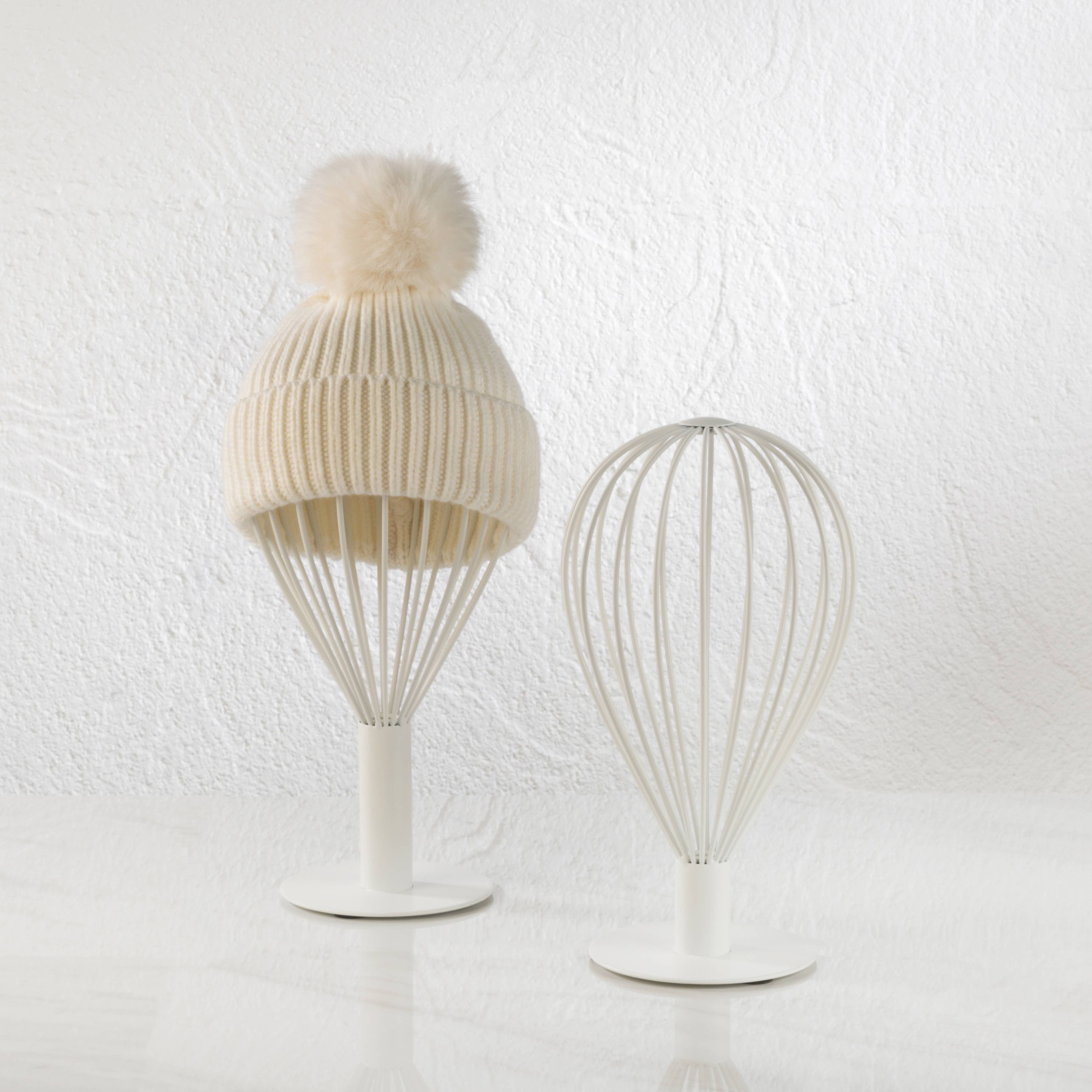 S/2 Balloon Wire Hat Stands | Gold