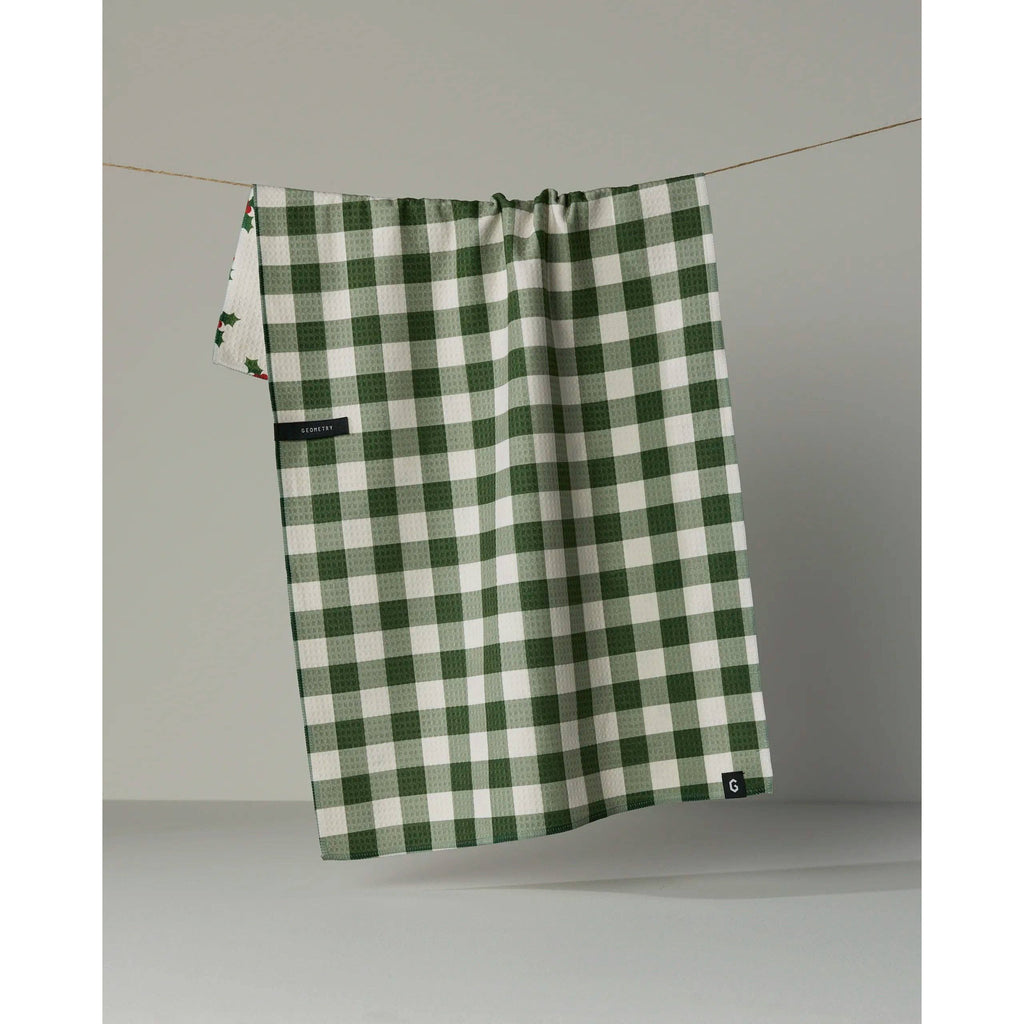 Geometry - Holiday Holly Luxe Kitchen Towel