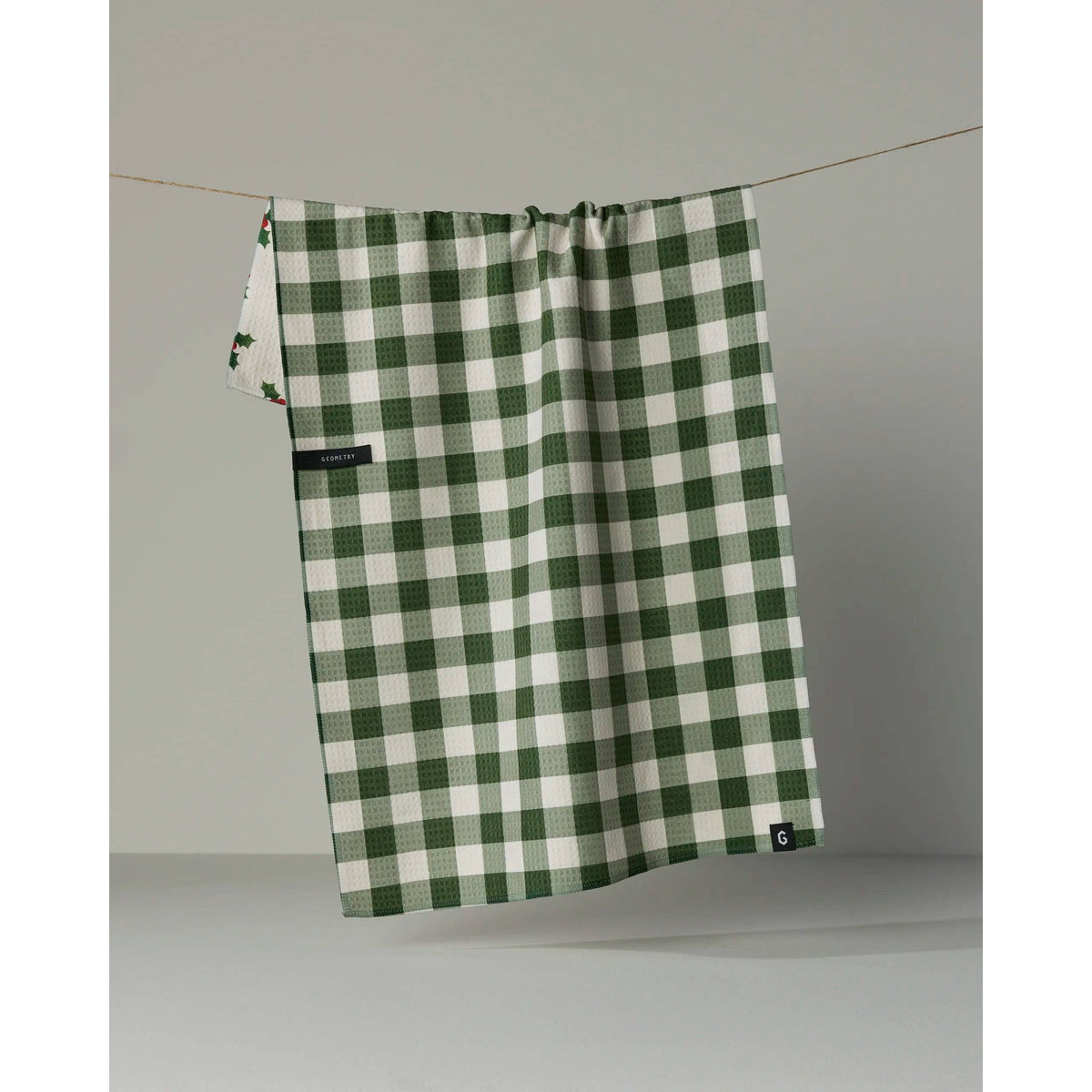 Geometry - Holiday Holly Luxe Kitchen Towel