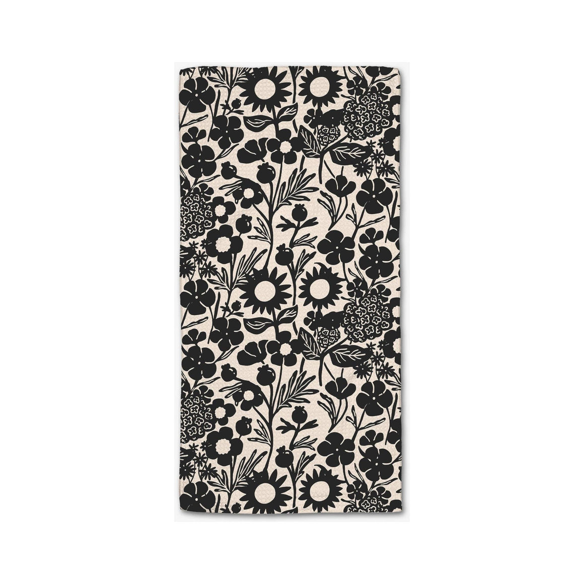 Geometry - Black Flower Garden Bar Towel