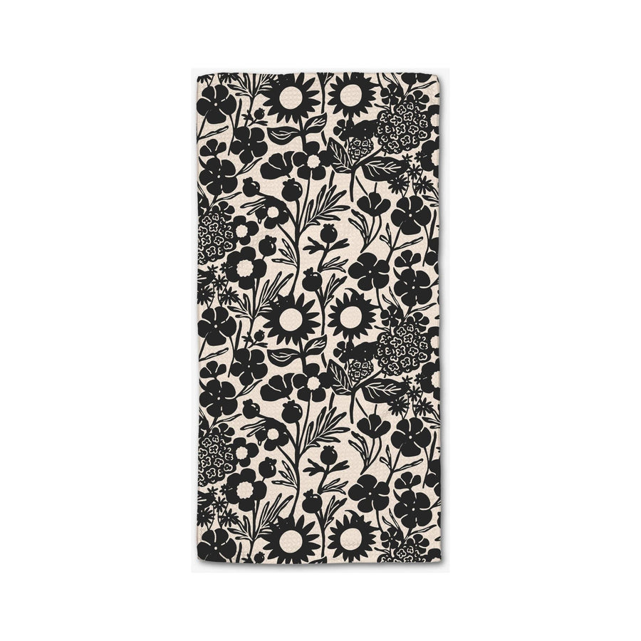 Geometry - Black Flower Garden Bar Towel