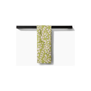 Geometry - Spring Green Forsythia Tea Towel