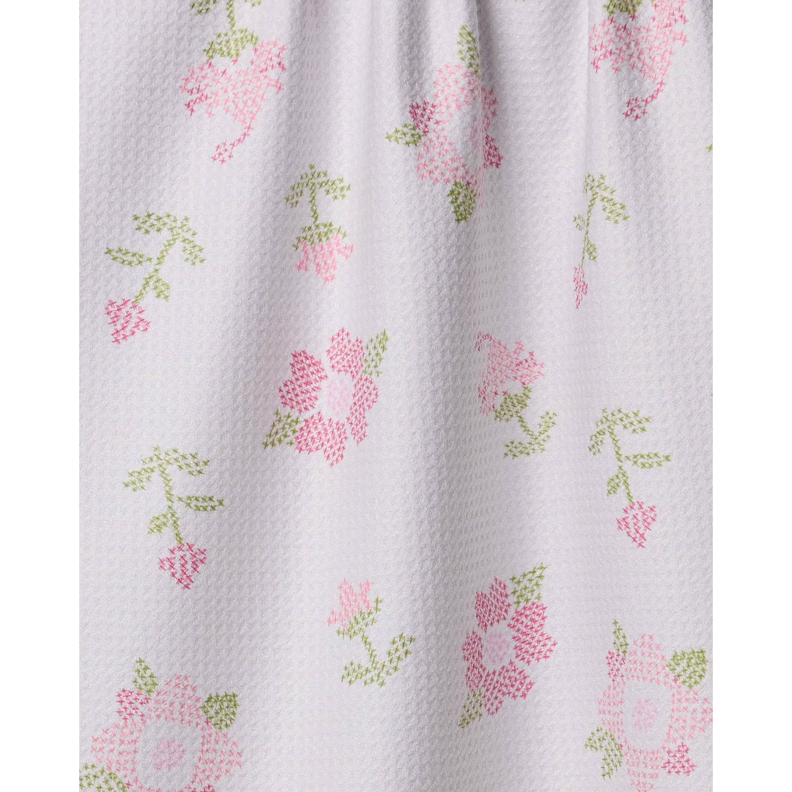 Geometry - Cross Stitch Floral Tea Towel