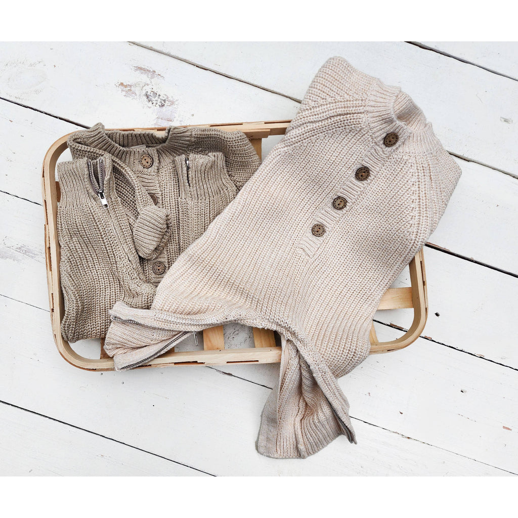 Harper Baby Knit Romper Jumpsuit | Speckled Oregano