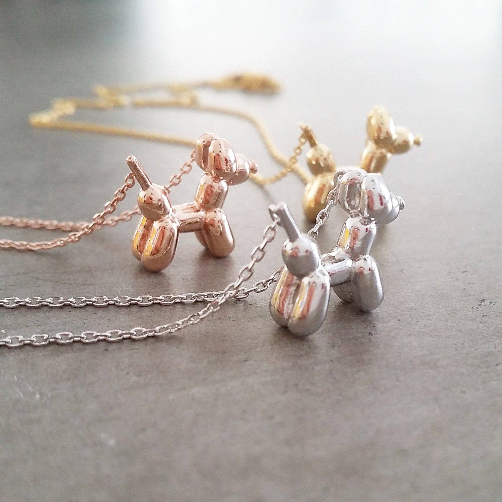 Balloon Dog Necklace | Gold