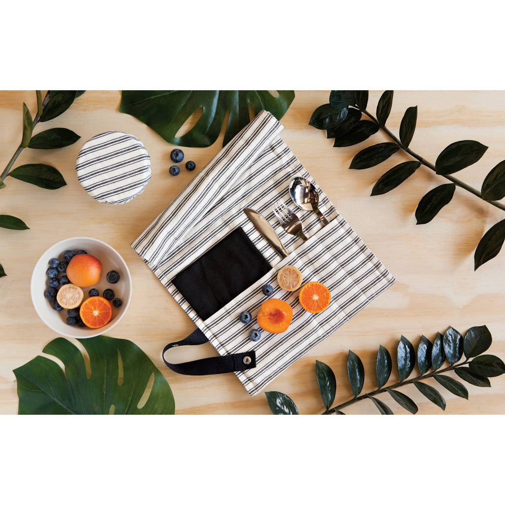 S/3 Ticking Stripe Reusable Bowl Covers