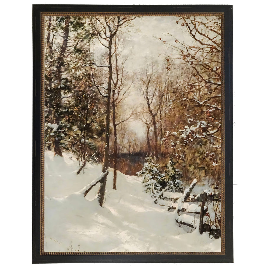 Vintage Oil Reproduction | Snowy Forest