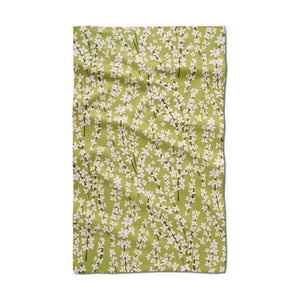 Geometry - Spring Green Forsythia Tea Towel