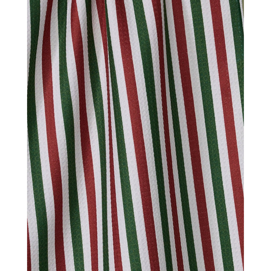 Geometry - Ribbon Green Red Tea Towel