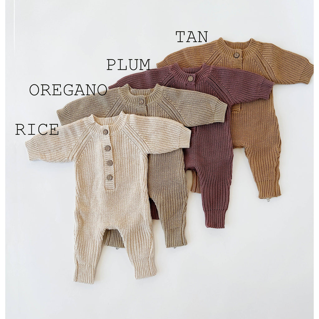 Harper Baby Knit Romper Jumpsuit | Rice