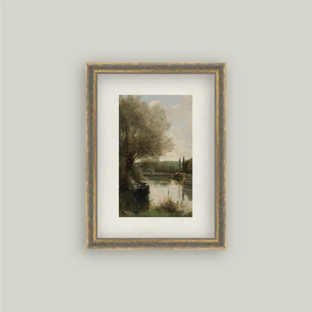 The Reader on the Wooded Bank Wall Decor  | Patina Gold