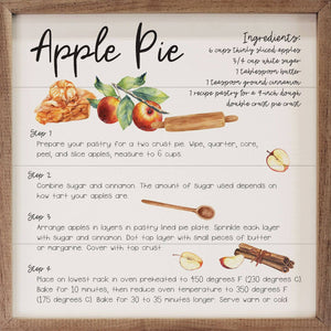 Recipe Framed Art | Apple Pie