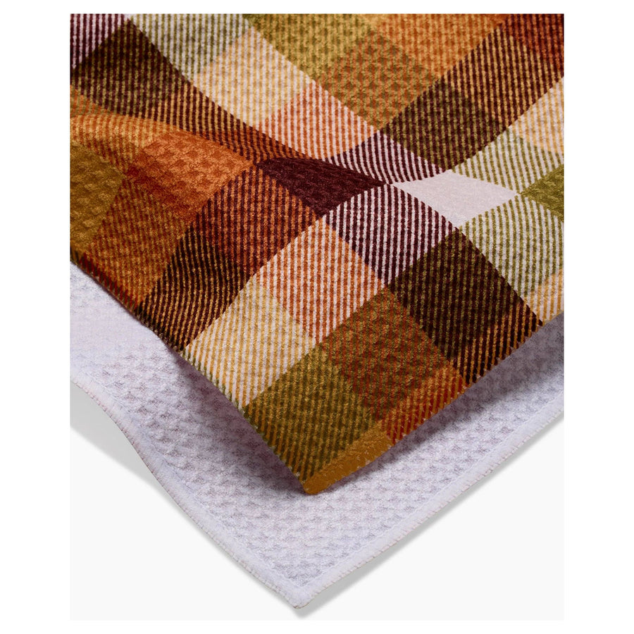 Geometry Tea Towel | Rustic Autumn Plaid