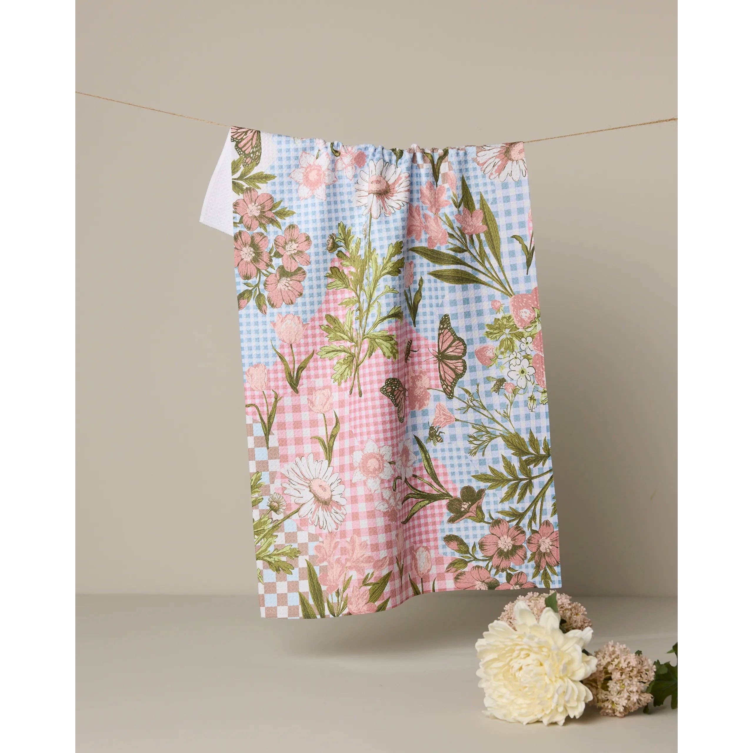 Geometry - Floral Collage Tea Towel