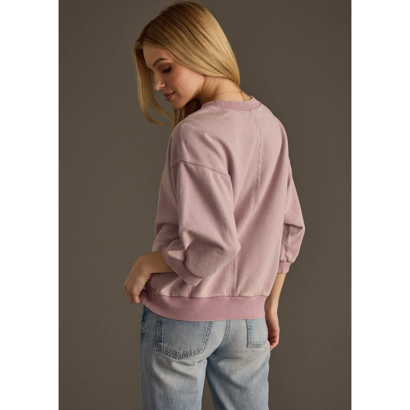 Washed Short Sleeve Sweatshirt | Dusty Rose