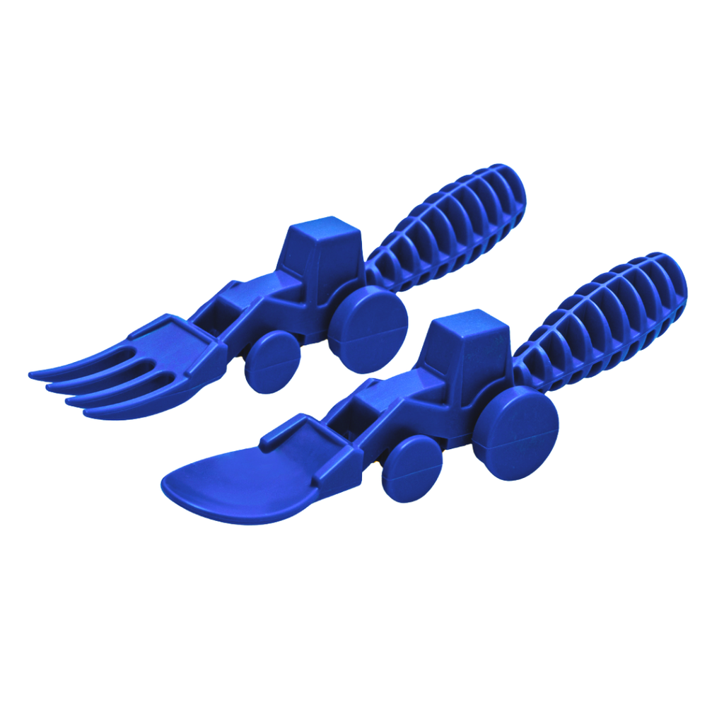 Constructive Eating - Set of 2 Tractor Utensils: Green