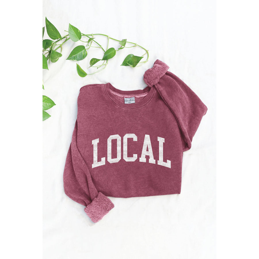 LOCAL Mineral Washed Graphic Sweatshirt | Dusty Forest