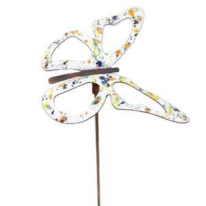 Copper Enamel Wispy Butterfly Garden Stake