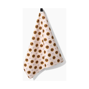 Geometry - Artisanal Floral Cream Tea Towel
