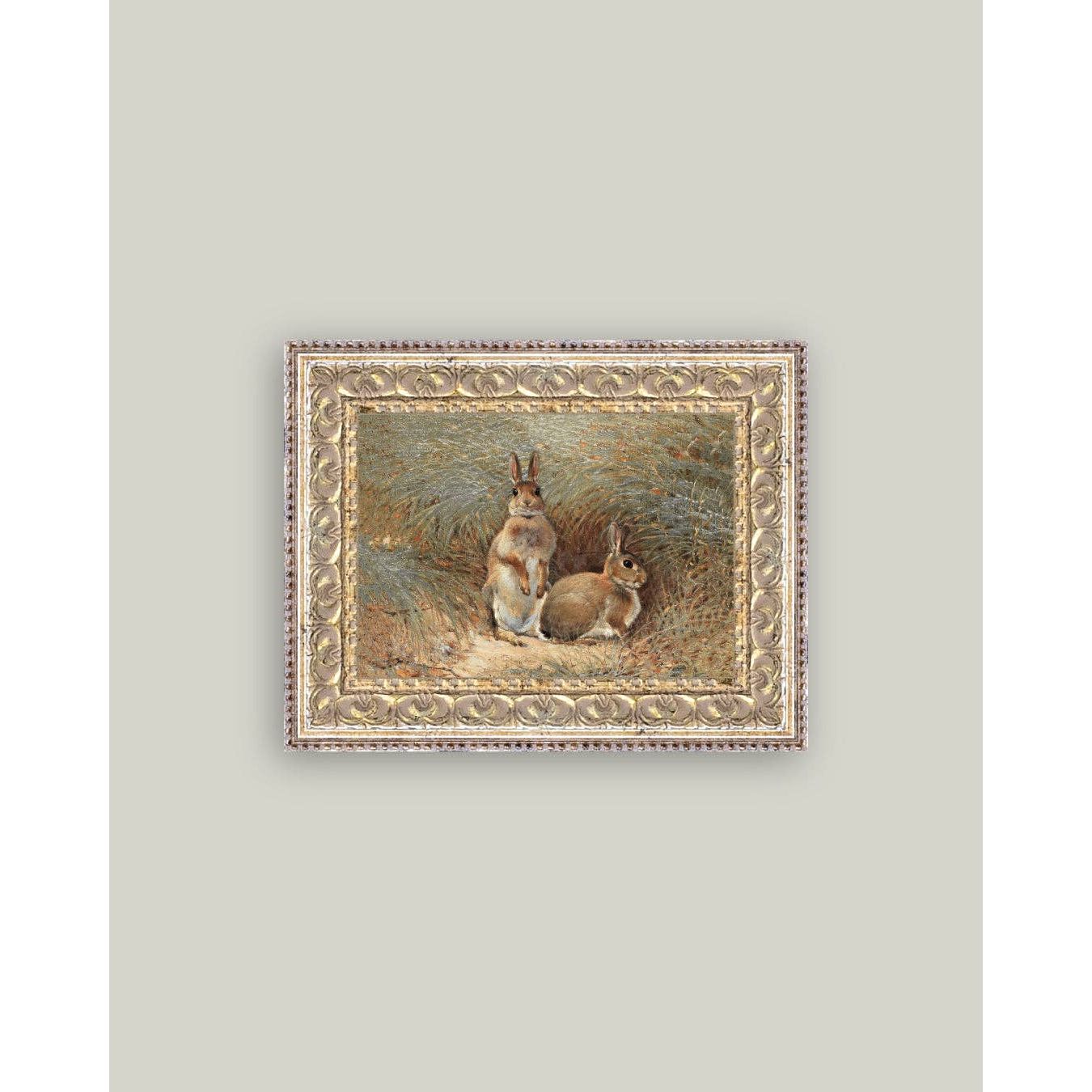 Framed Antique Art | Bunnies - 7x5