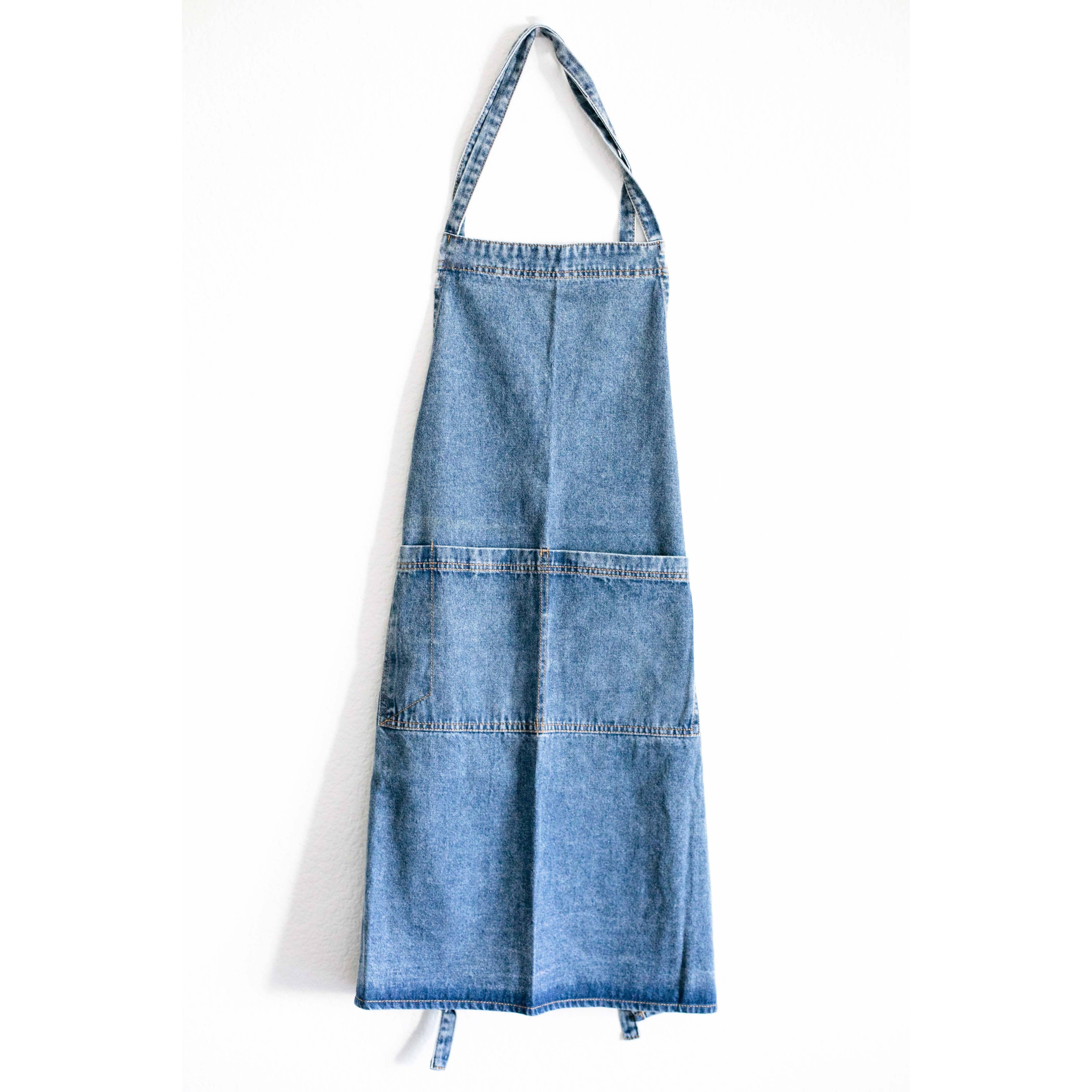 Washed Denim Apron | Dark Blue