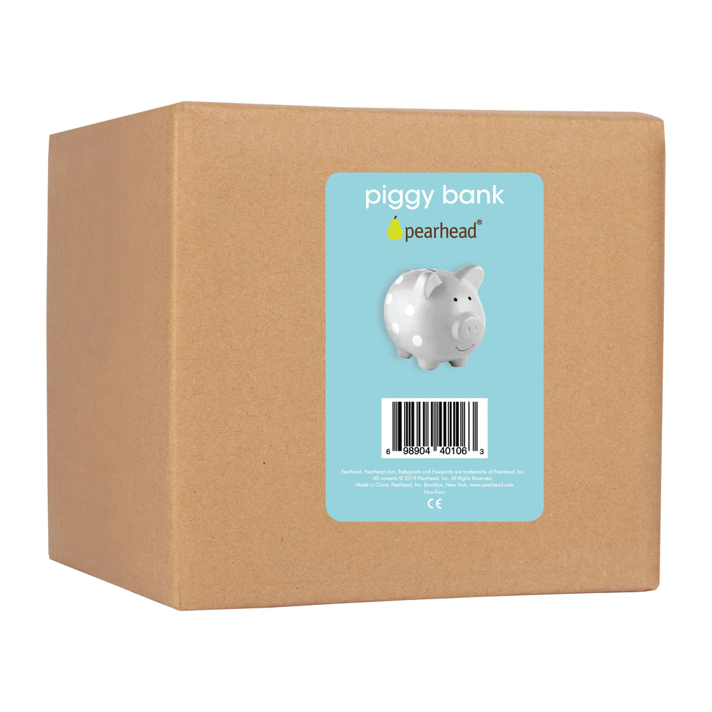 Polka Dot Piggy Bank | Gray