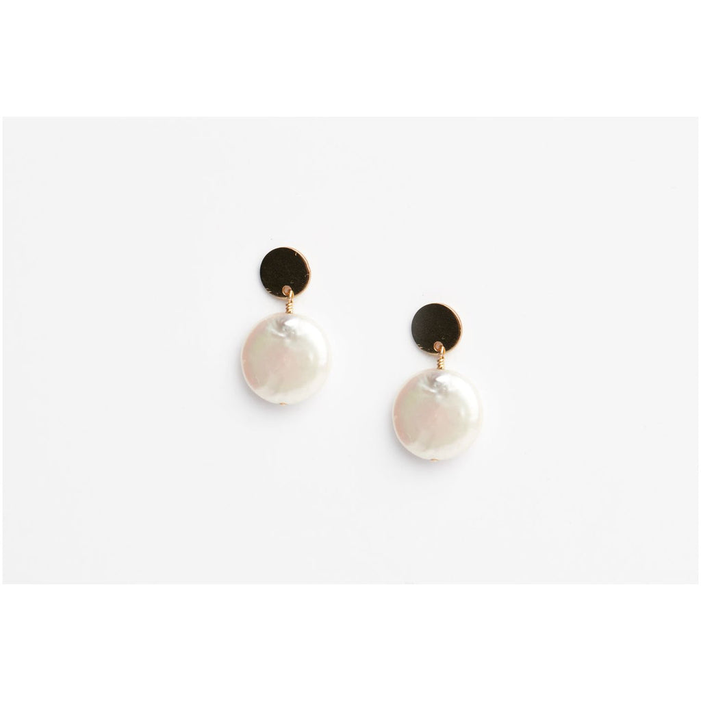 Coin Pearl Earrings