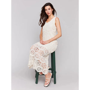 Cotton Crochet Sleeveless Maxi Dress