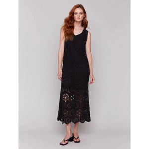 Cotton Crochet Sleeveless Maxi Dress
