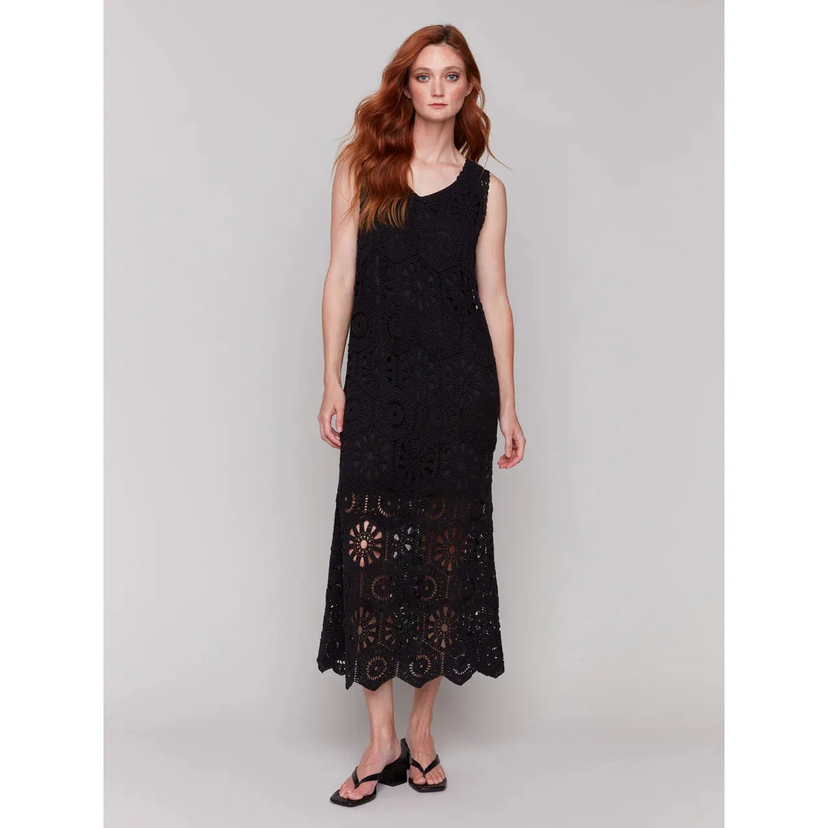 Cotton Crochet Sleeveless Maxi Dress