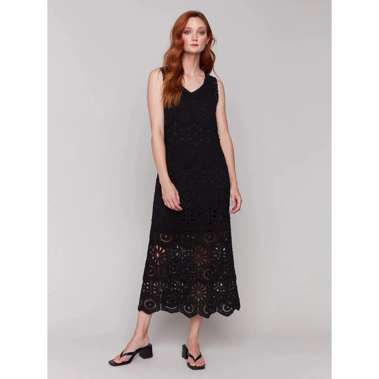 Cotton Crochet Sleeveless Maxi Dress
