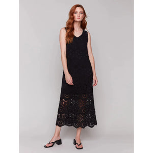 Cotton Crochet Sleeveless Maxi Dress