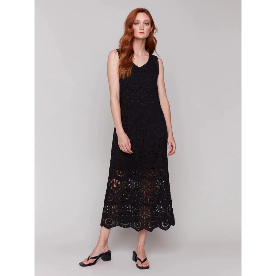 Cotton Crochet Sleeveless Maxi Dress