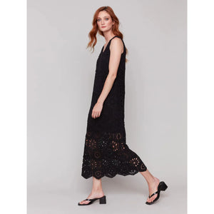 Cotton Crochet Sleeveless Maxi Dress
