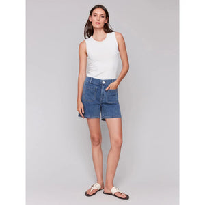 Denim Shorts w/Patch Pockets | Medium Blue