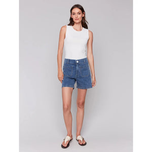 Denim Shorts w/Patch Pockets | Medium Blue