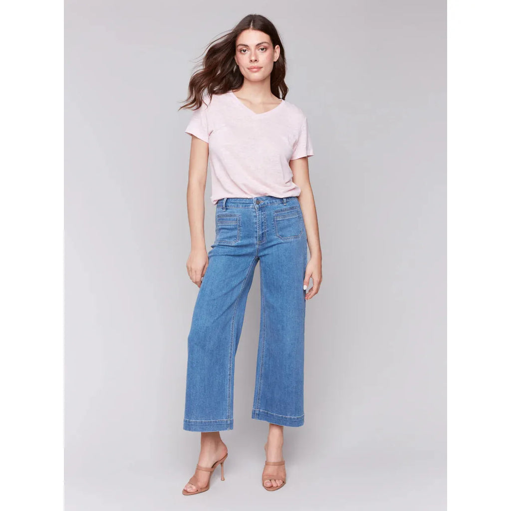 Patch Pocket Flare Jeans