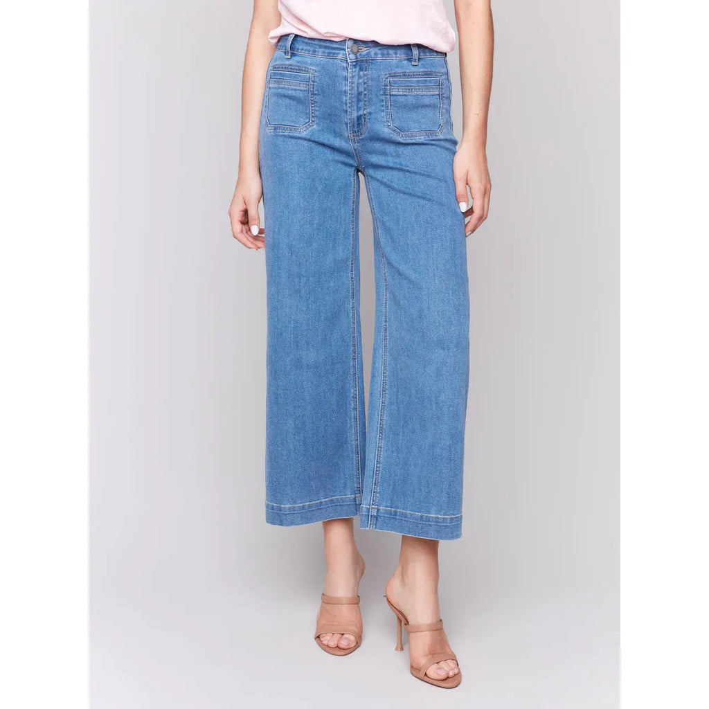 Patch Pocket Flare Jeans