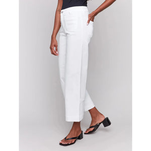 Patch Pocket Flare Twill Pants | White