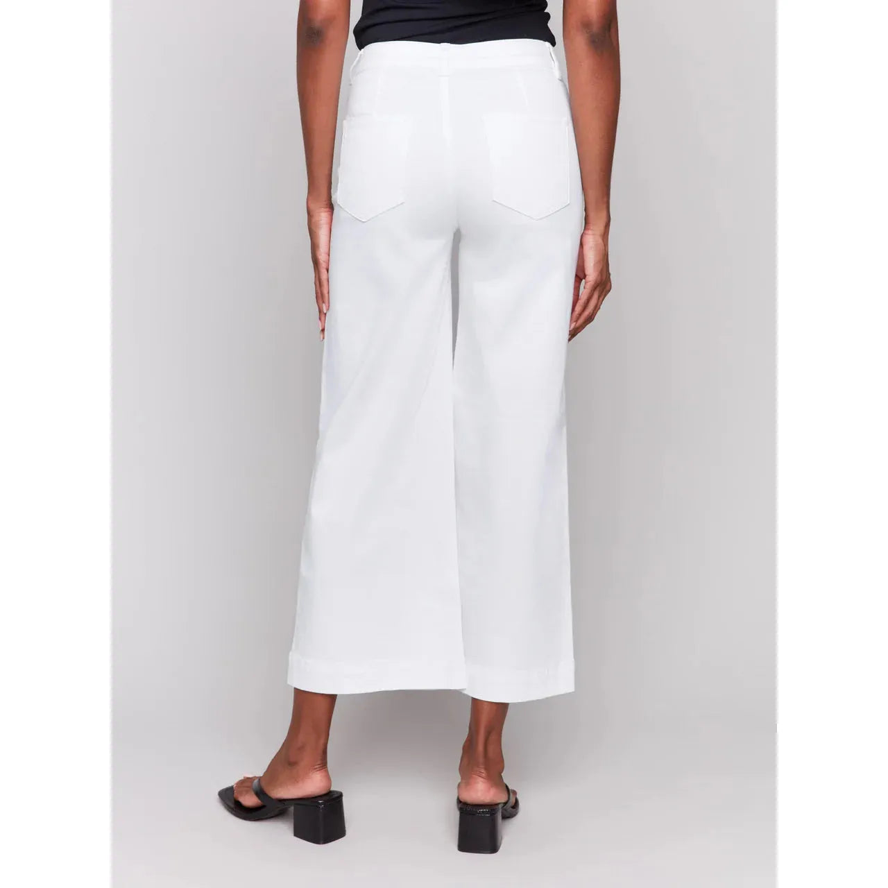 Patch Pocket Flare Twill Pants | White