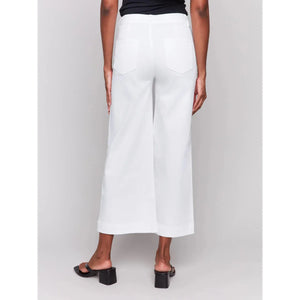 Patch Pocket Flare Twill Pants | White