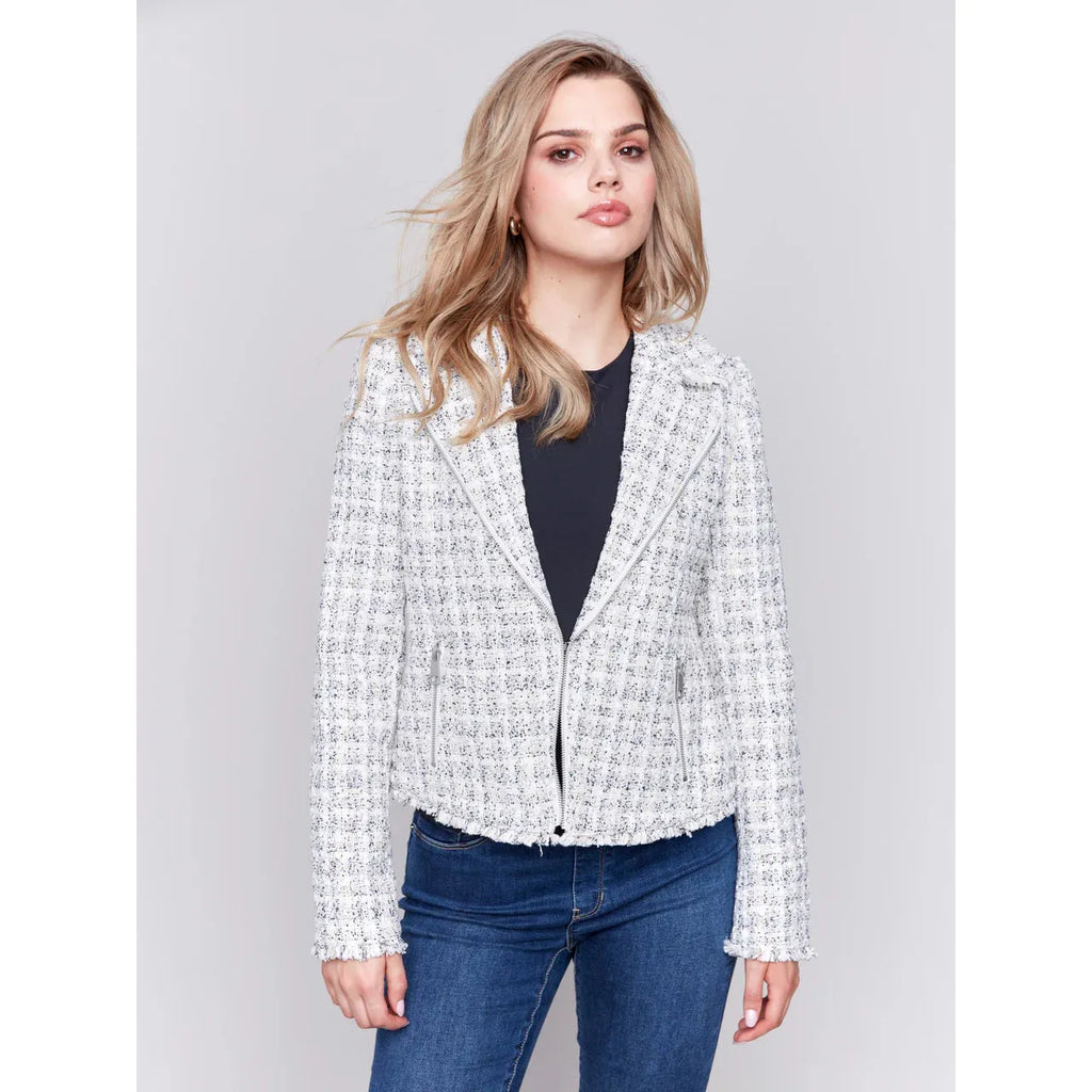 Tweed Perfecto Jacket | White