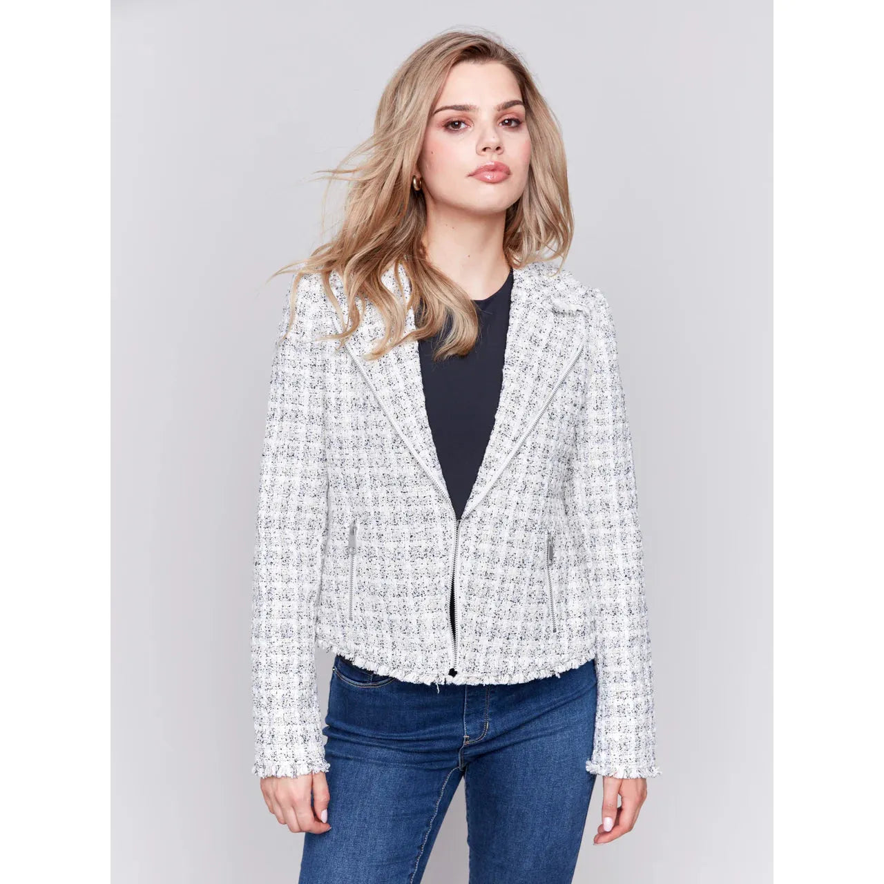 Tweed Perfecto Jacket | White