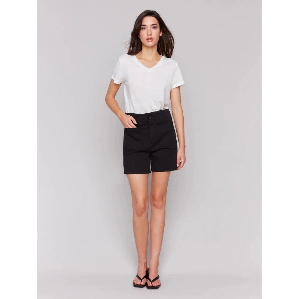 Twill Shorts w/Patch Pockets | Black